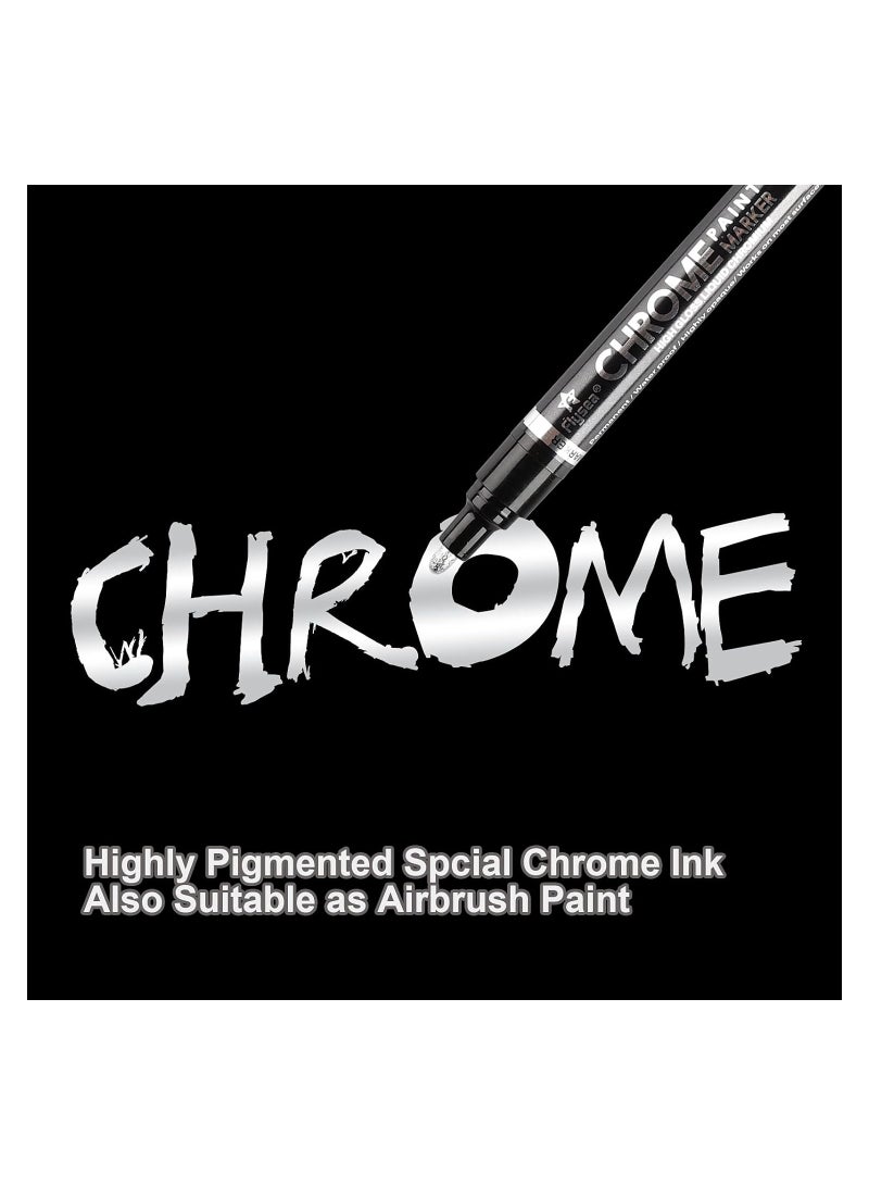 Generic 0.7mm Thin Liquid Chrome Paint Marker Pen, Silver Color Paint Pen with Mirror Effect, Suitable for All Kinds of Smooth Surfaces, Home, Car, Art Projects, Repairing - Image 4