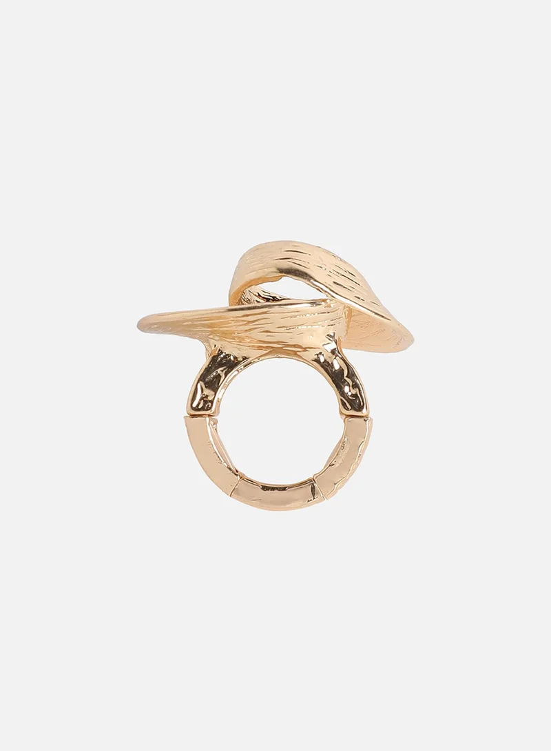SOHI Metallic Spiral Artificial Cocktail Ring Jewellery