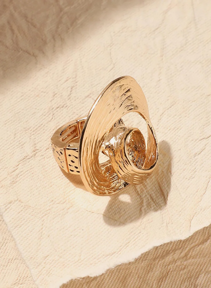 SOHI Metallic Spiral Artificial Cocktail Ring Jewellery