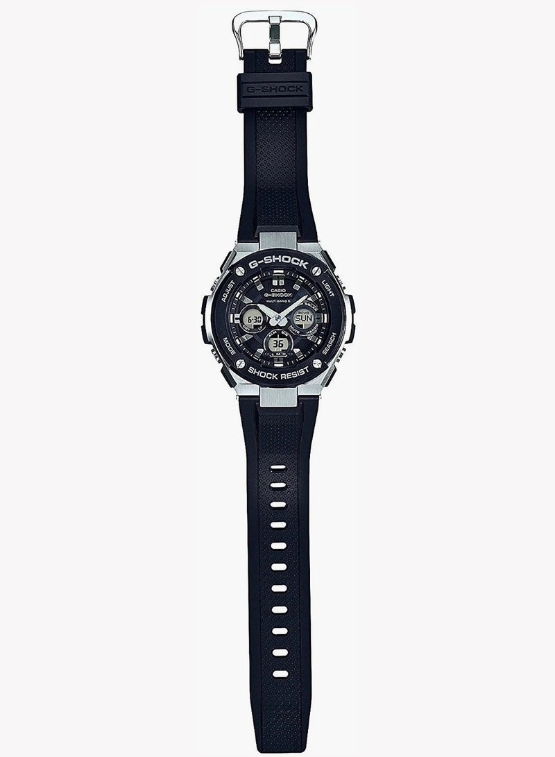 كاسيو ساعة جي شوك جي إس تي - S300-1ADR جي ستيل أنالوج ديجيتال سولار بلاك للرجال - Image 3