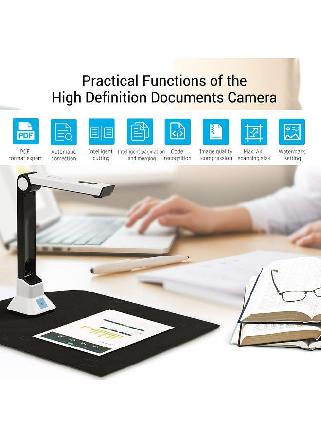BK50 Portable 10 Mega-pixel High Definition Scanner Capture Size A4 Document Camera for Card Passport File Documents Recognition Support 7 Languages - Image 4