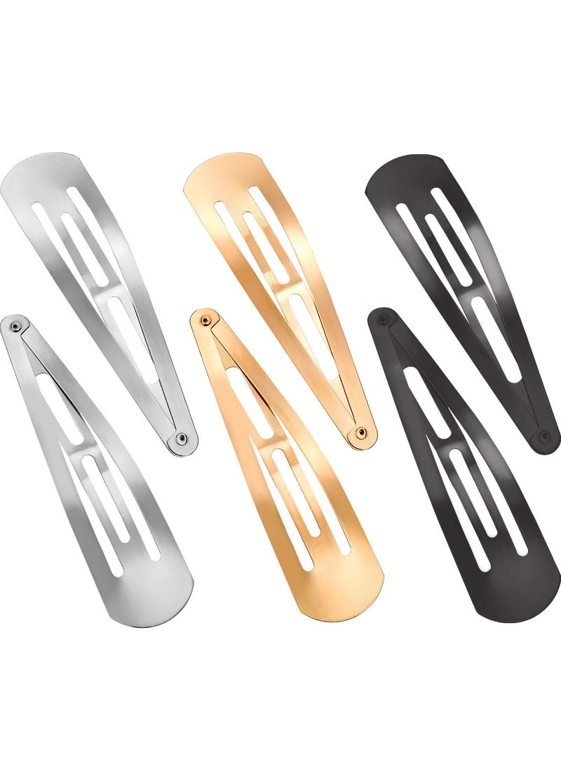 WILLBOND - WILLBOND 30 Pieces 3.1 Inch Large Metal Snap Hair Clips Nonslip Barrettes Women Hair Accessories(Gold, Silver, Black) - Image 1
