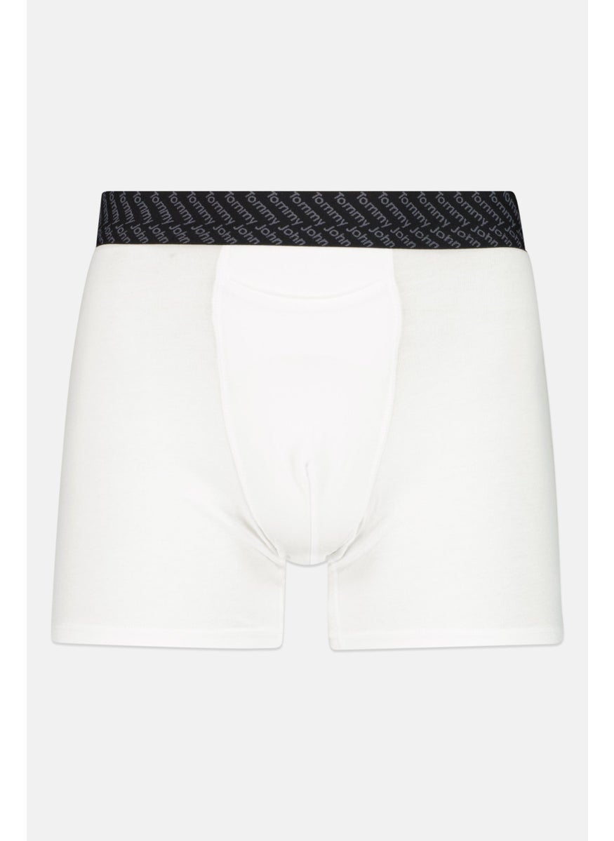 Tommy John - Men 2 Pieces 6 Inseam Brand Logo Boxer Briefs, Black/White - Image 1