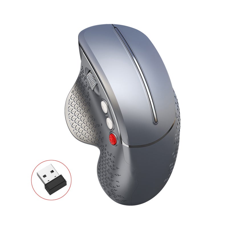 Wireless Vertical 2.4G Ergonomic Vertical Gaming 6-Button Design Aluminum Alloy Side Scroll Wheel Anti-Mouse Hand 10m Wireless Reception - Image 1