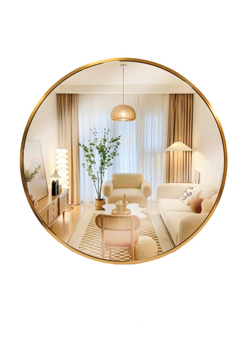 Living A Wall Mirror With A Unique And Luxurious Design With A Distinctive Golden Frame  - Image 1