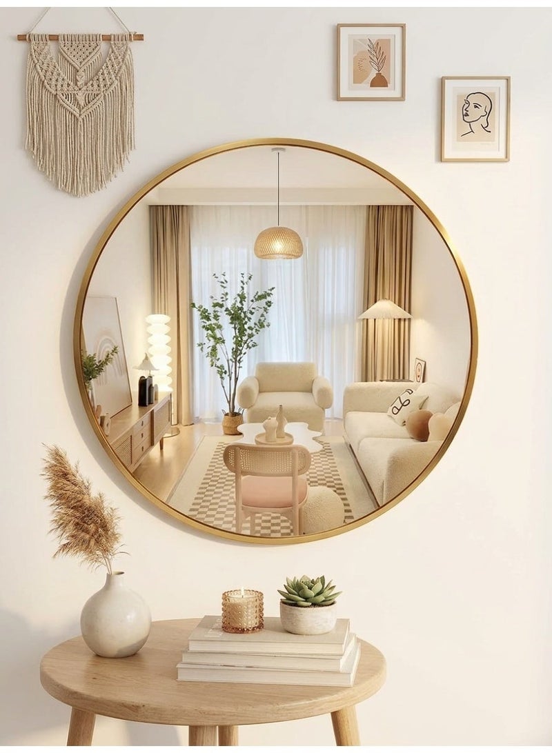 Living A Wall Mirror With A Unique And Luxurious Design With A Distinctive Golden Frame - Image 1