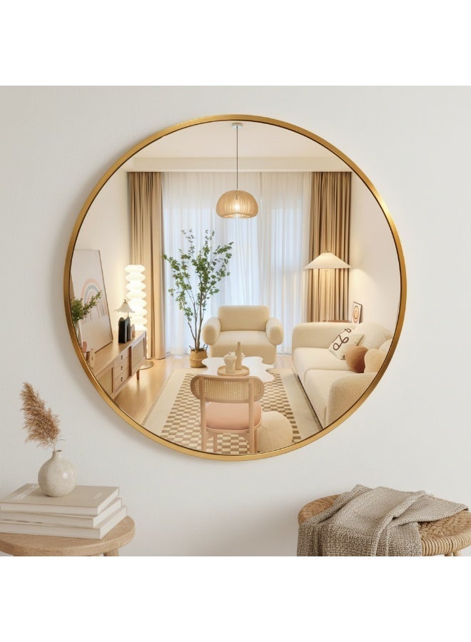 Living A Wall Mirror With A Unique And Luxurious Design With A Distinctive Golden Frame - Image 4