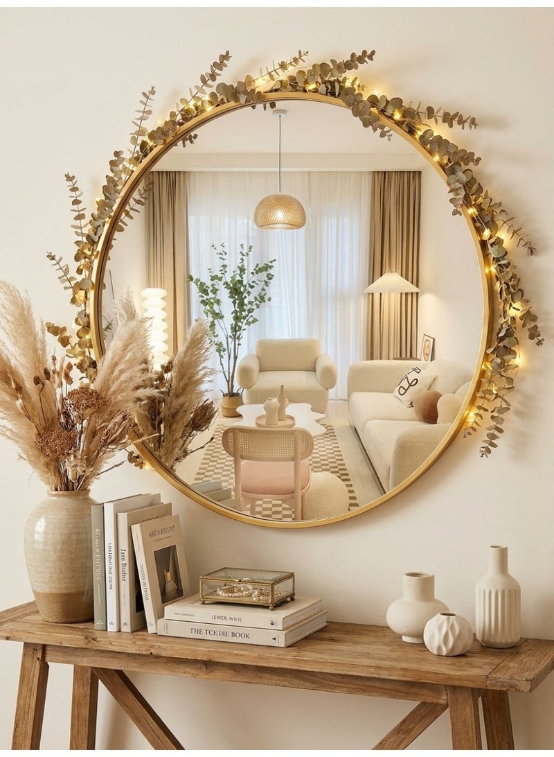 Living A Wall Mirror With A Unique And Luxurious Design With A Distinctive Golden Frame - Image 3