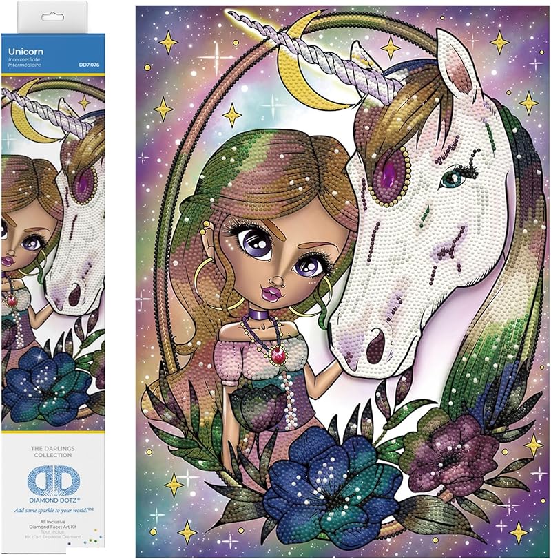 DIAMOND DOTZ Â® - Unicorn, Partial Drill, Round Dotz, Diamond Painting Kits, Diamond Art Kits for Adults, Gem Art, Diamond Art, Kits, 15.8"x11.8"