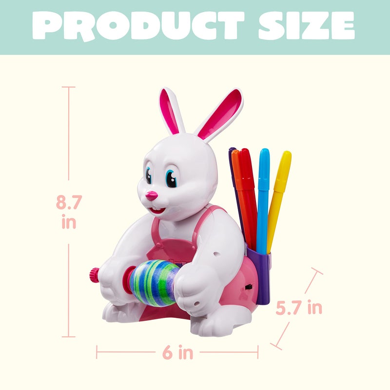 JOYIN Motorized Easter Egg Decorator Kit Spinner Easter Busy Pink Bunny Egg Whirler Decorating Machine with 10 Non-Toxic Markers for Kids Craft Activities - Image 5