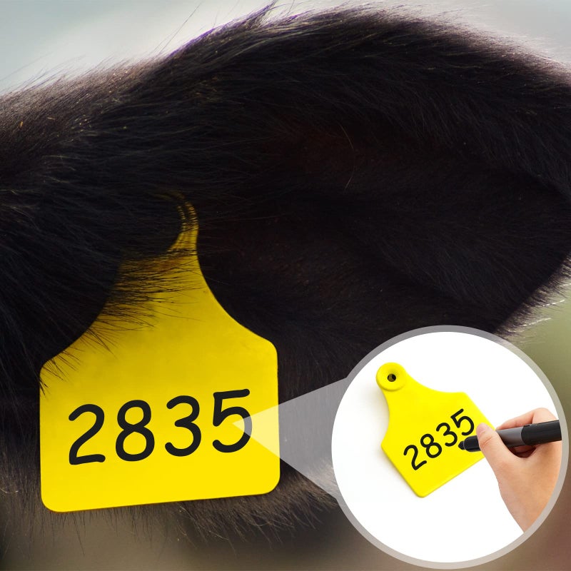 Tinlade Cattle Ear Tags Markers Bulk Livestock Ear Tag Marking Pen Black Ink Cattle Marking Pen Livestock Accessories Supplies for Cow Sheep Horse Donkey - Image 5