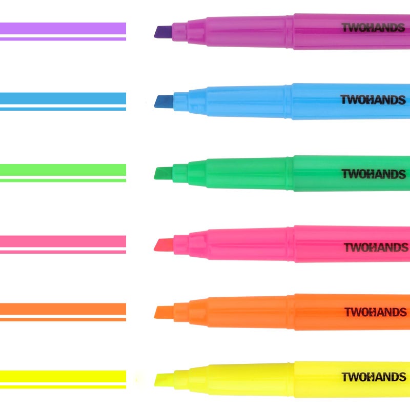 TWOHANDS Highlighters Assorted Colors,Chisel Tip Marker Pens,12-Count,21304 - Image 3