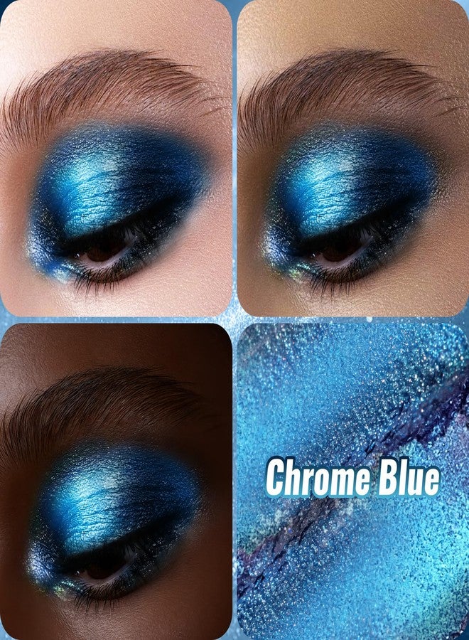 U-Shinein Duochrome Holographic ChromeBlue Eyeshadow Palette Single, Multichrome Metallic Shimmer Chameleon Eye Highlighter，Rich Color Diamond Sparkle Eye Shadow Eye Brightener for Fairy Makeu - Image 3