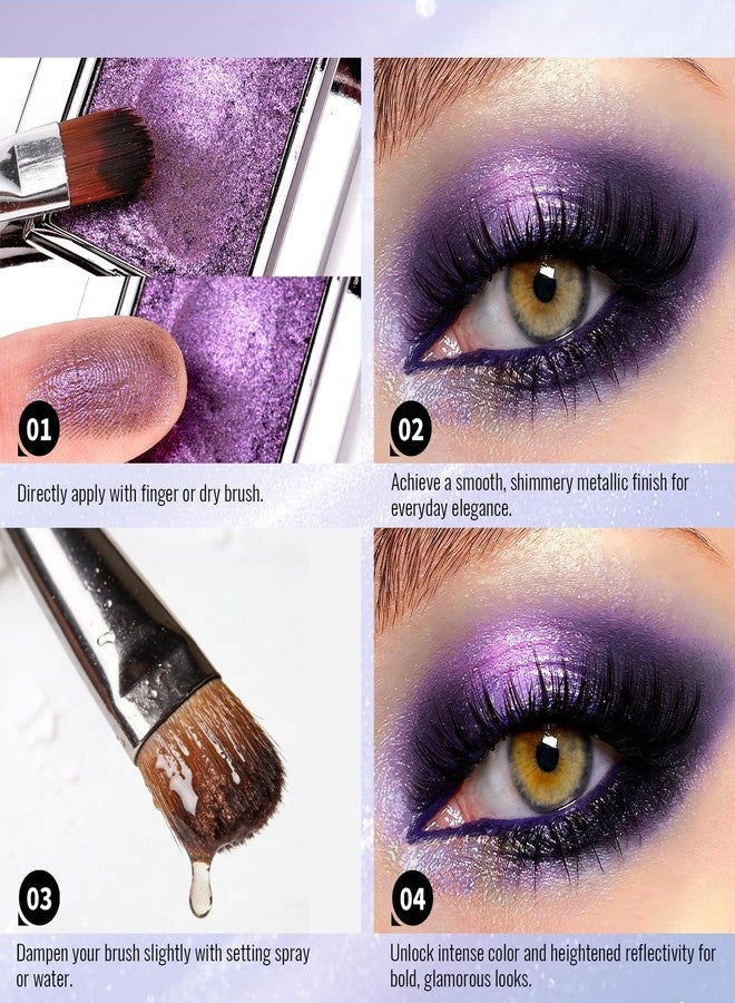 U-Shinein Duochrome Holographic ChromeBlue Eyeshadow Palette Single, Multichrome Metallic Shimmer Chameleon Eye Highlighter，Rich Color Diamond Sparkle Eye Shadow Eye Brightener for Fairy Makeu - Image 5