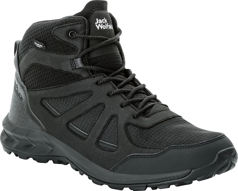 جاك ولفسكن Woodland 2 Texapore Mid M Black Men's Outdoor Shoes 4051261_6000
