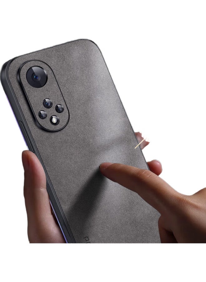 Shangsu, Suitable For Huawei Nova 9 Phone Case, Nova 9 Protective Cover, Shockproof, Full Lens Protection, Soft Shell, Simple Luxury, Lambskin Silicone Outer Case, Women'S And Men'S Leather Case, Black - Image 3