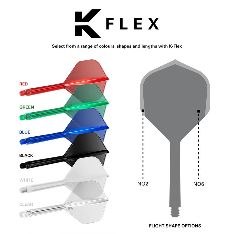 TARGET Darts K Flex Integrated Dart Flights and Shafts, No.2 Green (Short) | Pack of 3 K-Flex – No2, Kflex All in One Moulded Dart Flight & Stem | Professional Dart Accessories - Image 3