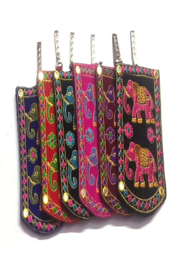 SUMERA WARQ Embroidered Mobile Pouch for Women Multicolor Designer Ethnic Rajasthani Handmade Phone Cover/Case with Sling and Waist Clip by SAS It Up (Mehroon) - Image 4