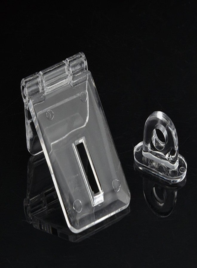 MEYA 6PCS Crystal Clear Acrylic Lock Hasp Buckle Transparent Hinge Hasps - Image 3