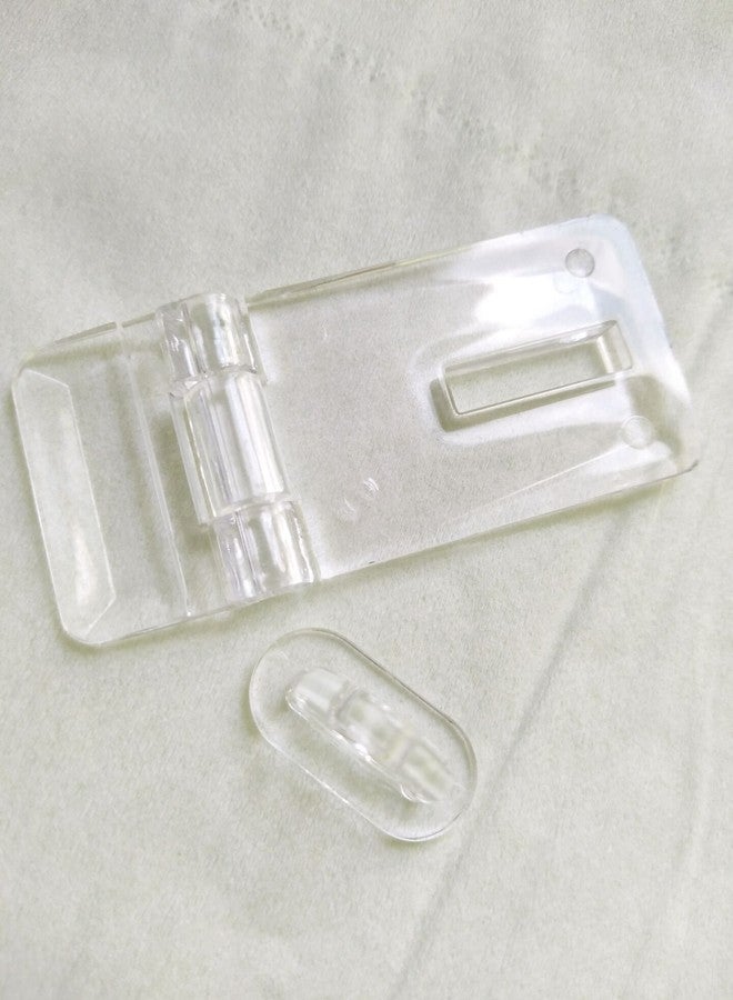 MEYA 6PCS Crystal Clear Acrylic Lock Hasp Buckle Transparent Hinge Hasps - Image 4