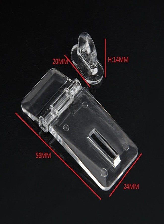 MEYA 6PCS Crystal Clear Acrylic Lock Hasp Buckle Transparent Hinge Hasps - Image 2