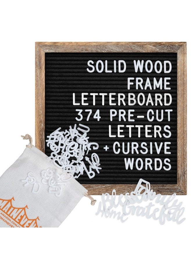 MAINEVENT Felt Letter Board with Precut Letters Number Set 10x10 Inch, First Day School Board, Changeable Black Message Word Classroom Decor Baby Announcement Sign Wifi Password New Pregnancy  - Image 1