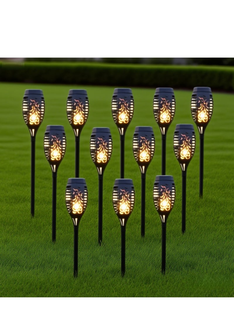 الأزرق جي دبليو مصابيح شعلة شمسية مكونة من 12 قطعة مع لهب وامض، مصباح حديقة ذو تأثير ناري، تشغيل/إطفاء تلقائي من الغبار حتى الفجر، زينة المناظر الطبيعية الخارجية المقاومة للماء، مصباح شعلة أمان يعمل بالطاقة الشمسية للفناء - Image 4
