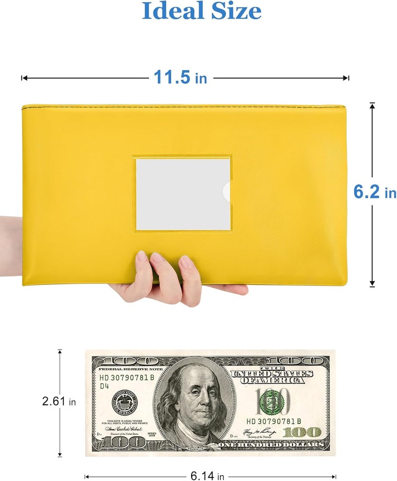 SMARTAKE 10-Pack Bank Deposit Money Bags with Zipper, 10 Colors Leather Bags Wallet Pouches with Label, for Cash, Coins, Cosmetics, Invoice, Bills, Tools, 11.5 x 6.2 Inches (Macaroon Colors) - Image 2