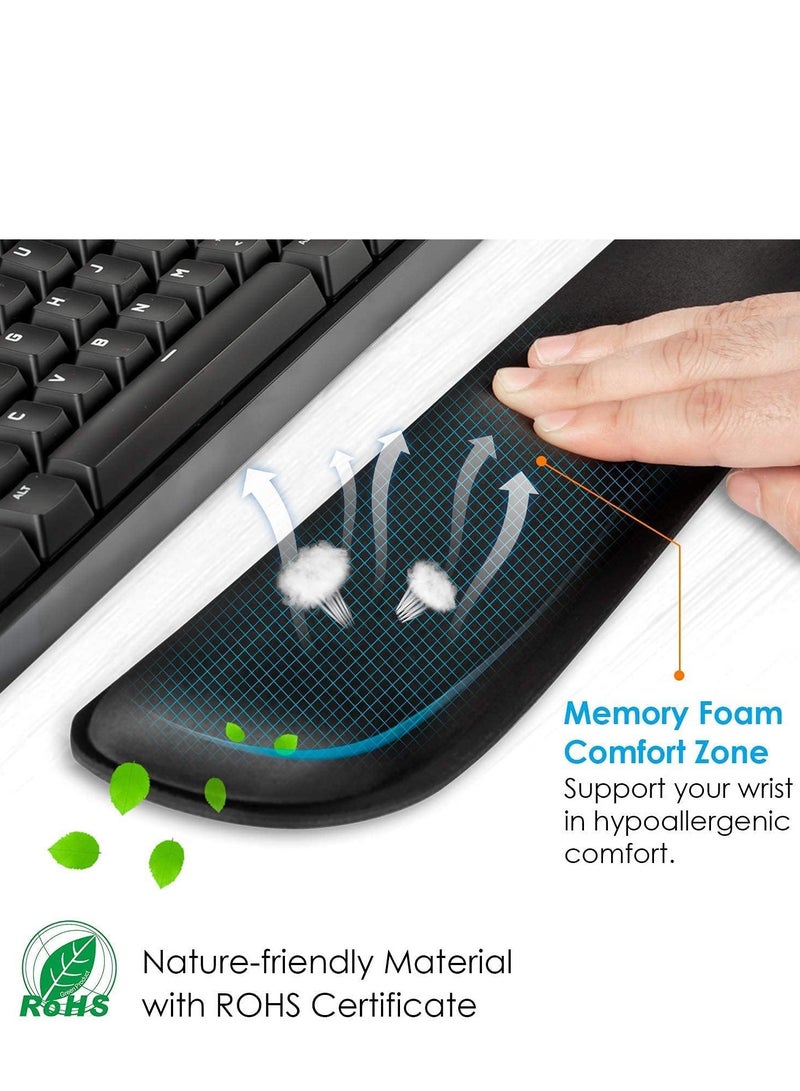 2pcs Wrist Rest, Memory Foam Mouse Pad and Keyboard Wrist Rest Pad for Office, Computer, Laptop, Mac, Comfortable, Lightweight for Easy Typing Pain Relief  - Image 2