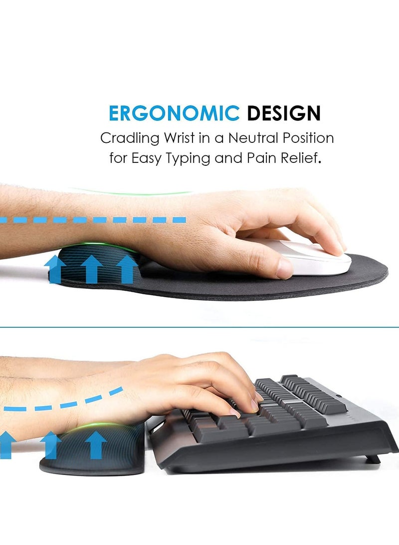 2pcs Wrist Rest, Memory Foam Mouse Pad and Keyboard Wrist Rest Pad for Office, Computer, Laptop, Mac, Comfortable, Lightweight for Easy Typing Pain Relief  - Image 5
