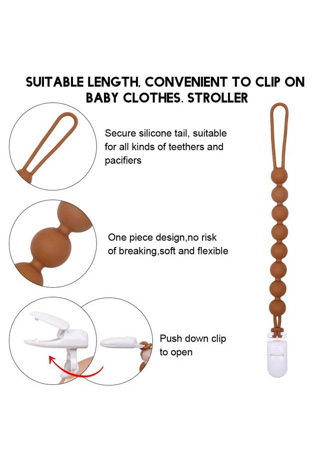 AmazingM Baby Food Grade Silicone Teether Toy with One Piece Design Pacifier Clip Holder,Teething Pain Relief Toys Gift Set for 3 Months+ Boys and Girls,Freezer Safe,BPA Free. (Cookie) - Image 4