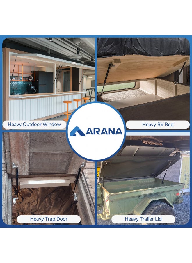ARANA ARANA Gas Struts 28 inch 200LB Shock Springs Props, 28" Hydraulic Lift Support with Mounting Brackets for Heavy Duty Lid RV Bed Hatch Murphy Queen Size Bed Trap Door(Fit 160-220lbs Lid), 2 Pcs  - Image 4