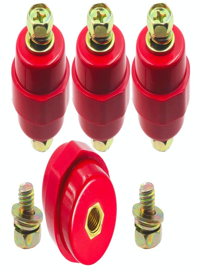 LBY 4pcs Busbar Insulator, -30 Polyester Standoff Insulators with Screw(M8), High-Strength Busbar Insulator Supporter, Resin(Red) - Image 1