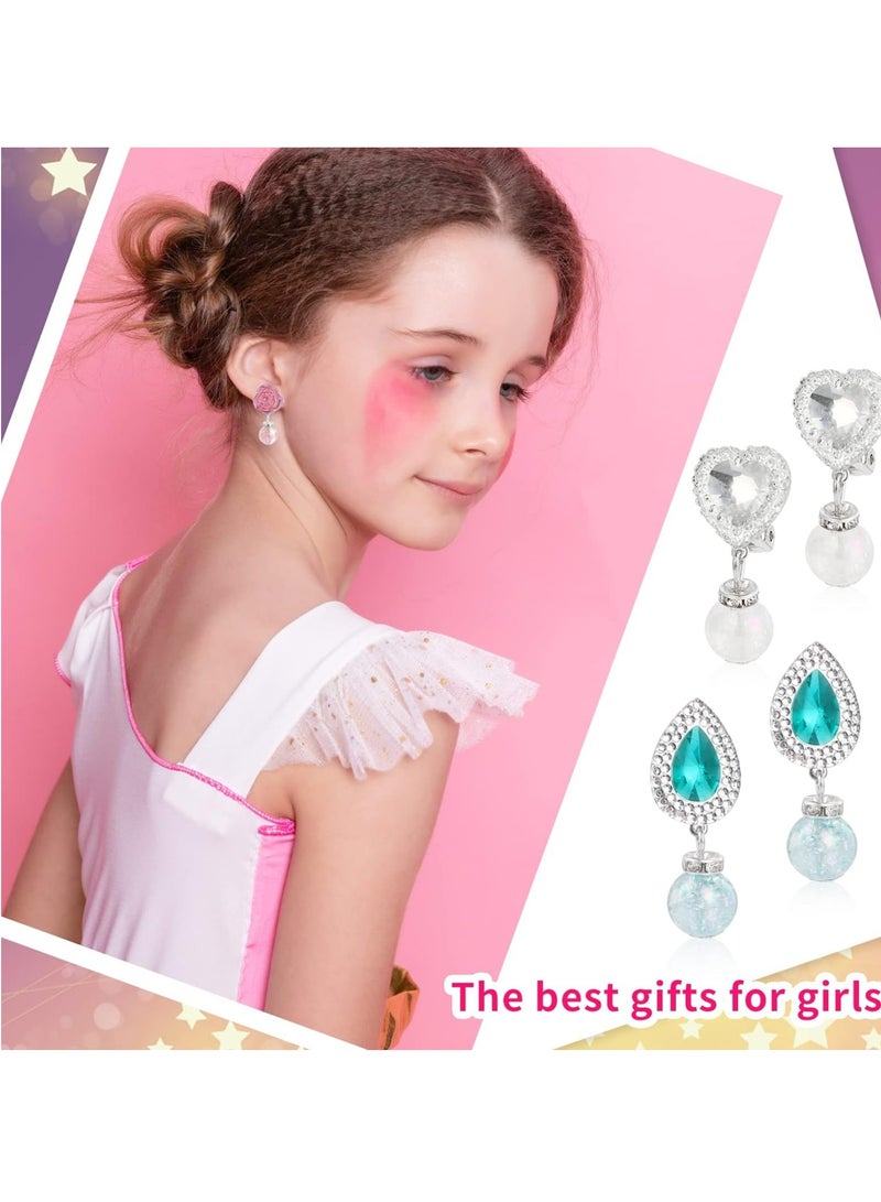 أوزيغالور 7 أزواج من الأقراط المثبتة بمشبك للفتيات، بدون ثقب، مثالية للحفلات وأعياد الميلاد، معبأة في صندوق هدايا - Image 4