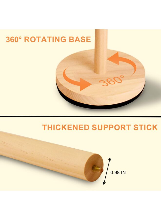 رف تجفيف المعكرونة، رف تجفيف دوار من خشب الصنوبر قابل للطي مزود بـ 9 قضبان لتجفيف المعكرونة والإسباجيتي، يدور بزاوية 360 درجة، للاستخدام في المطبخ المنزلي، هدية الترحيب بالمنزل الجديد - Image 2