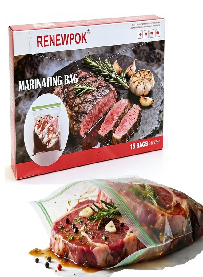 RENEWPOK 15 Counts Brine Bags by RENEWPOK | Double Zippers Seal Brining Bags | BPA Free | Medium Size (10.6×12.2 Inches) (15) - Image 1