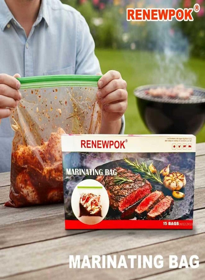 RENEWPOK 15 Counts Brine Bags by RENEWPOK | Double Zippers Seal Brining Bags | BPA Free | Medium Size (10.6×12.2 Inches) (15) - Image 5