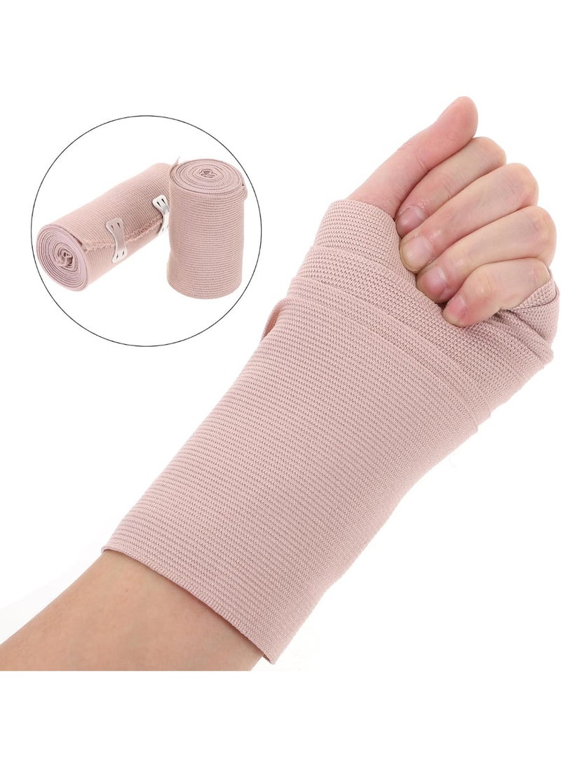 KOWVOWZ 4 PCS Elastic Bandage, Elastic Bandage Wrap, Compression Elastic Bandage, Bandage with Clip Closure-Stretch Wraps for Foot Ankle Knee Leg Arm & Body Muscle Sprains Sports Injury Edema Care  - Image 3