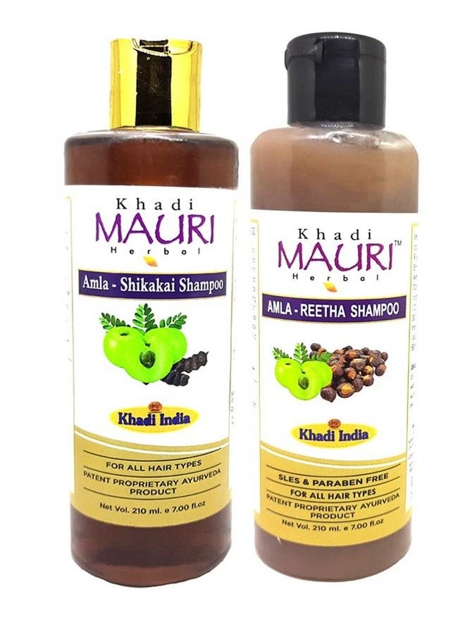 Khadi MAURI Amla Reetha & Amla Shikakai Shampoo Pack Of 2 (420 Ml) Multicolor (Kmamlrthamlshkshx1(Each))  - Image 2