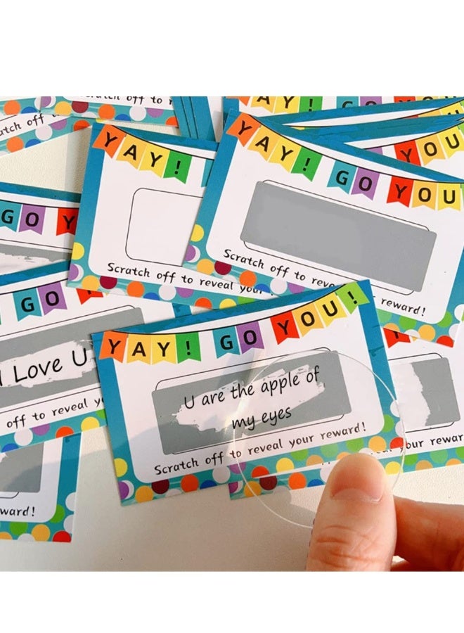 بطاقات تهنئة قابلة للخدش لتعليم الحرف اليدوية، بطاقات فارغة وشهادات هدايا، بطاقات تقدير العملاء، تشمل 30 بطاقة وملصقات - Image 4