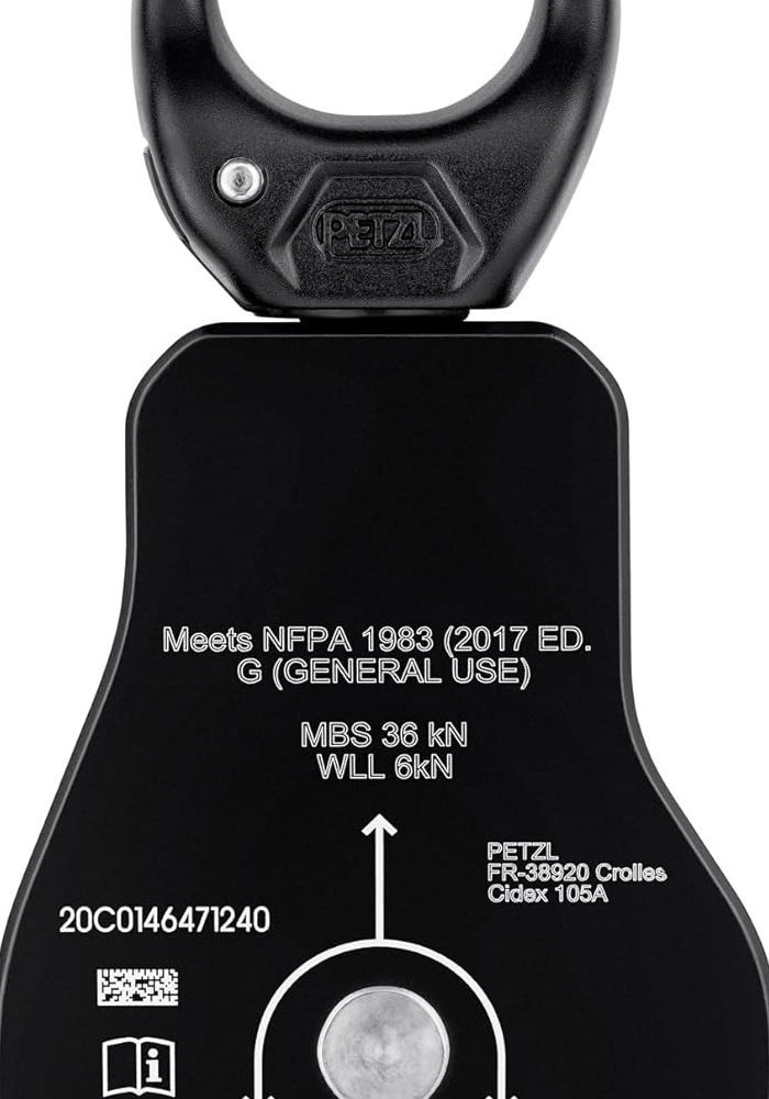 PETZL Spin L1D Simple Pulley - High Efficiency with Unique Sense of Rotation, Yellow, One Size, Unisex-Adult - Image 2