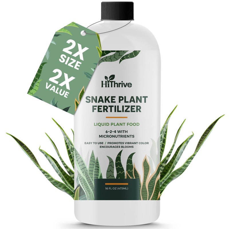 HiThrive 16oz Snake Plant Fertilizer for Snake Plant Live - Makes 96 Gallons of Fertilizer for Indoor Plants, Ideal for Healthy Growth, Strong Leaves, and Vibrant Color - Rich in Macro & Micronutrients - Image 1