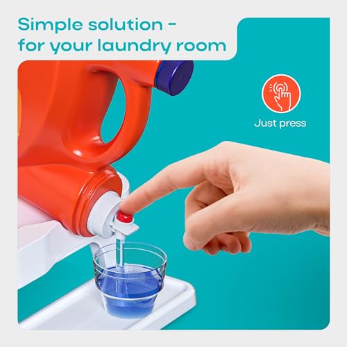 Skywin TidyFriend Detergent Holder Shelf for Laundry Room - Holds 2 Liquid Soap Dispenser, Laundry Soap Station Organizer, Detergent Stand with Drip Catcher Drip Tray Storage Organization (White) - Image 4