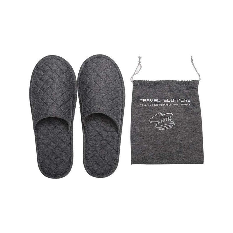 ITODA Non Disposable Travel Spa Slippers, Foldable Portable Closed Toe Sandals Shoes Guest Indoor House Room Business Men Women Trip Party Washable Footwear with Bags - Image 1