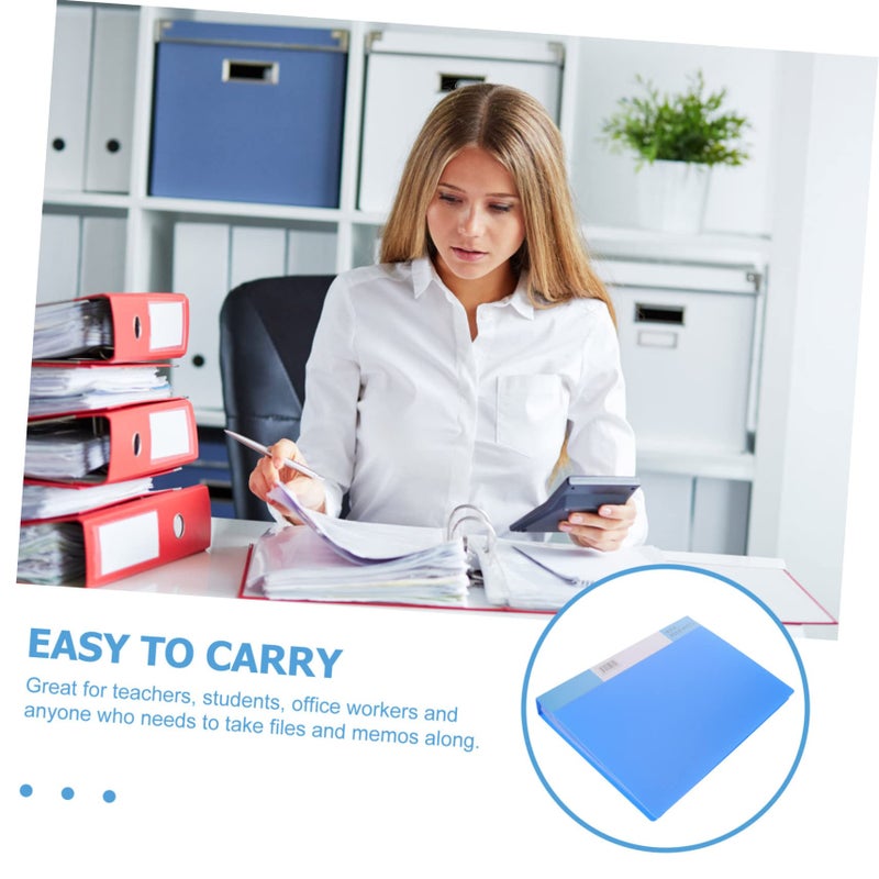 Blue File Folders with Pockets Page Organizer Easy Clean Edges Office Materials - Image 4