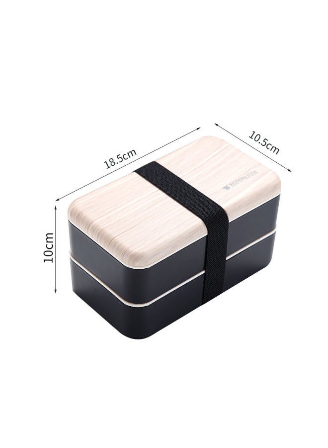 Internet Red Double Layer Lunch Box Plastic Crate Lunch Box Adult Student Microwave Lunch Box