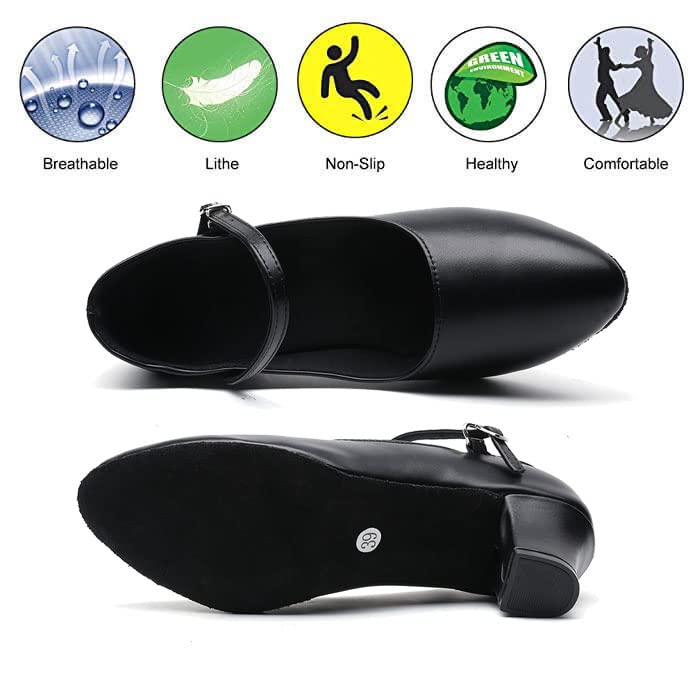 MSMAX Women Dance Heels Girls Character Shoes Dancing Pumps for Ballroom Flamenco Tango Latin 5 M US Women - Image 3