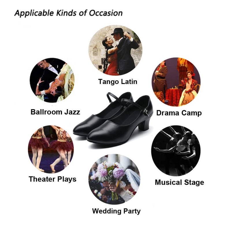 MSMAX Women Dance Heels Girls Character Shoes Dancing Pumps for Ballroom Flamenco Tango Latin 5 M US Women - Image 5