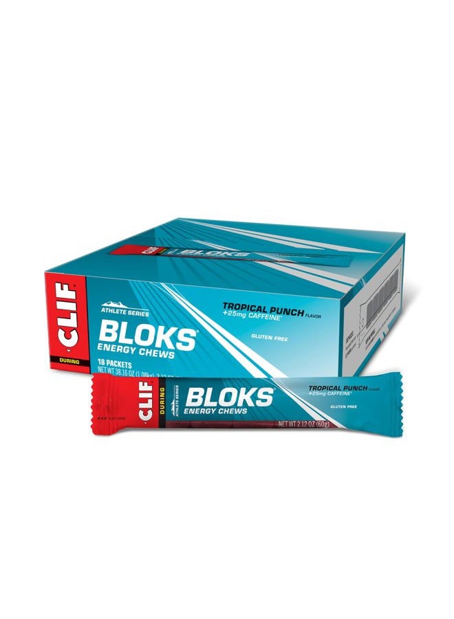 Clif Bar مضغوطات كليف شوت بلوكس بنكهة البونش الاستوائي مع 25 ملغ من الكافيين 60 غ (عبوة من 18) - Image 1