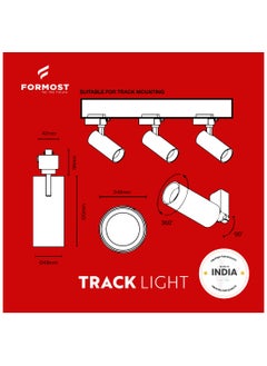 FORMOST FORMOST Track Light COB | Indoor Ceiling Focus Light | Adjustable LED Wall Surface Mounted | 360° Rotatable Spot Light | Warm White(30W, Pack of 1)  - Image 5